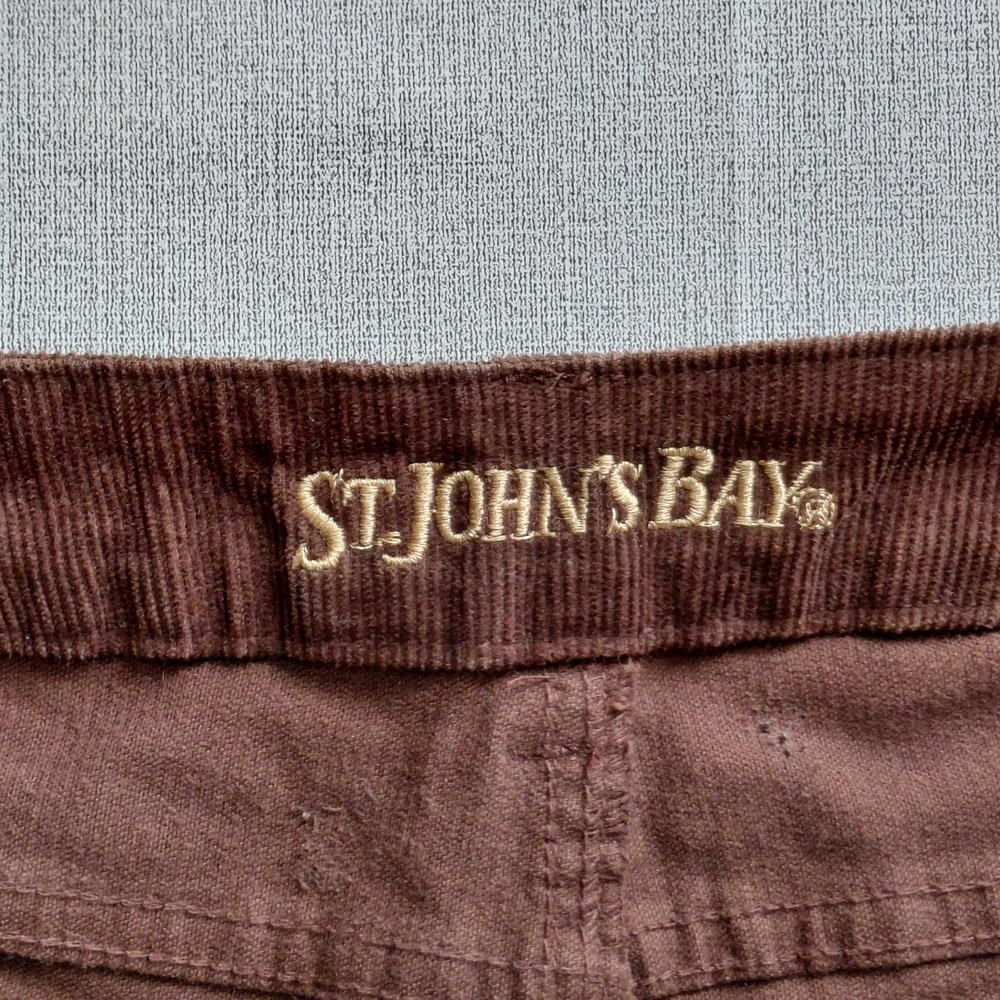 St. John's Bay Secretly Slender Bootcut Corduroy Pants Women's 10 Brown Mid Rise - Picture 5 of 13